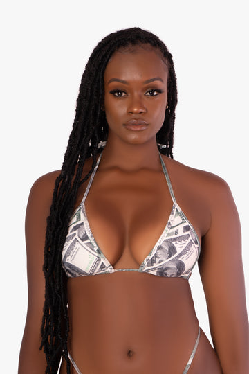 Top de bikini triangular con estampado de Benjamin Money